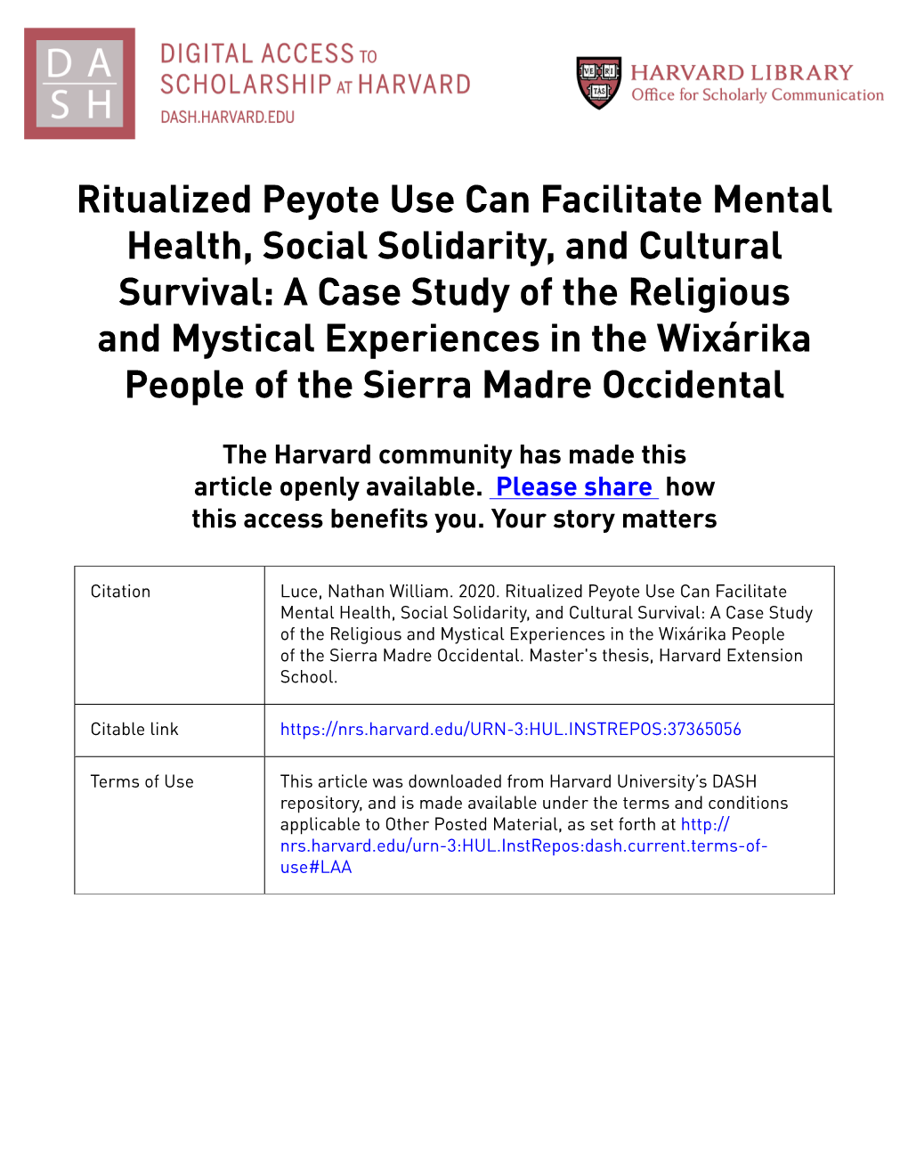 Ritualized Peyote Use Can Facilitate Mental Health, Social Solidarity