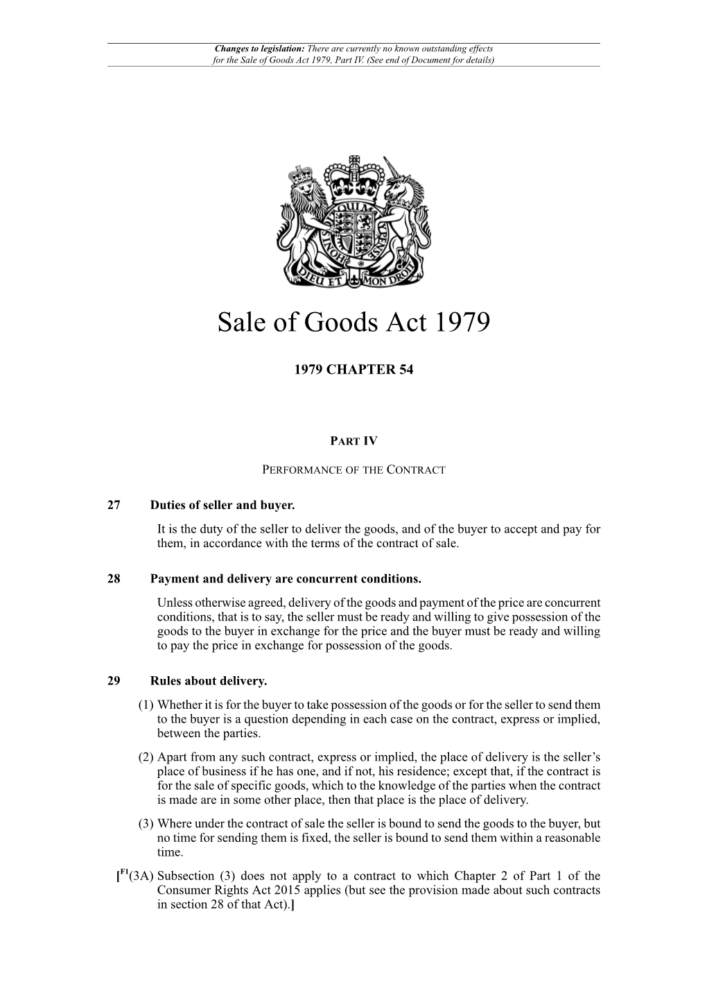 Sale of Goods Act 1979, Part IV