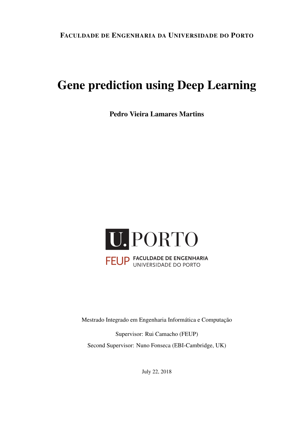 Gene Prediction Using Deep Learning