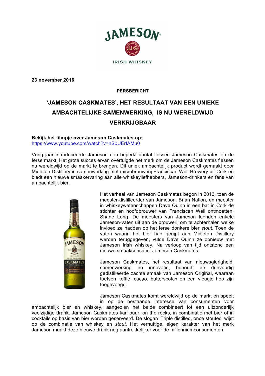 'Jameson Caskmates', Het Resultaat Van Een Unieke