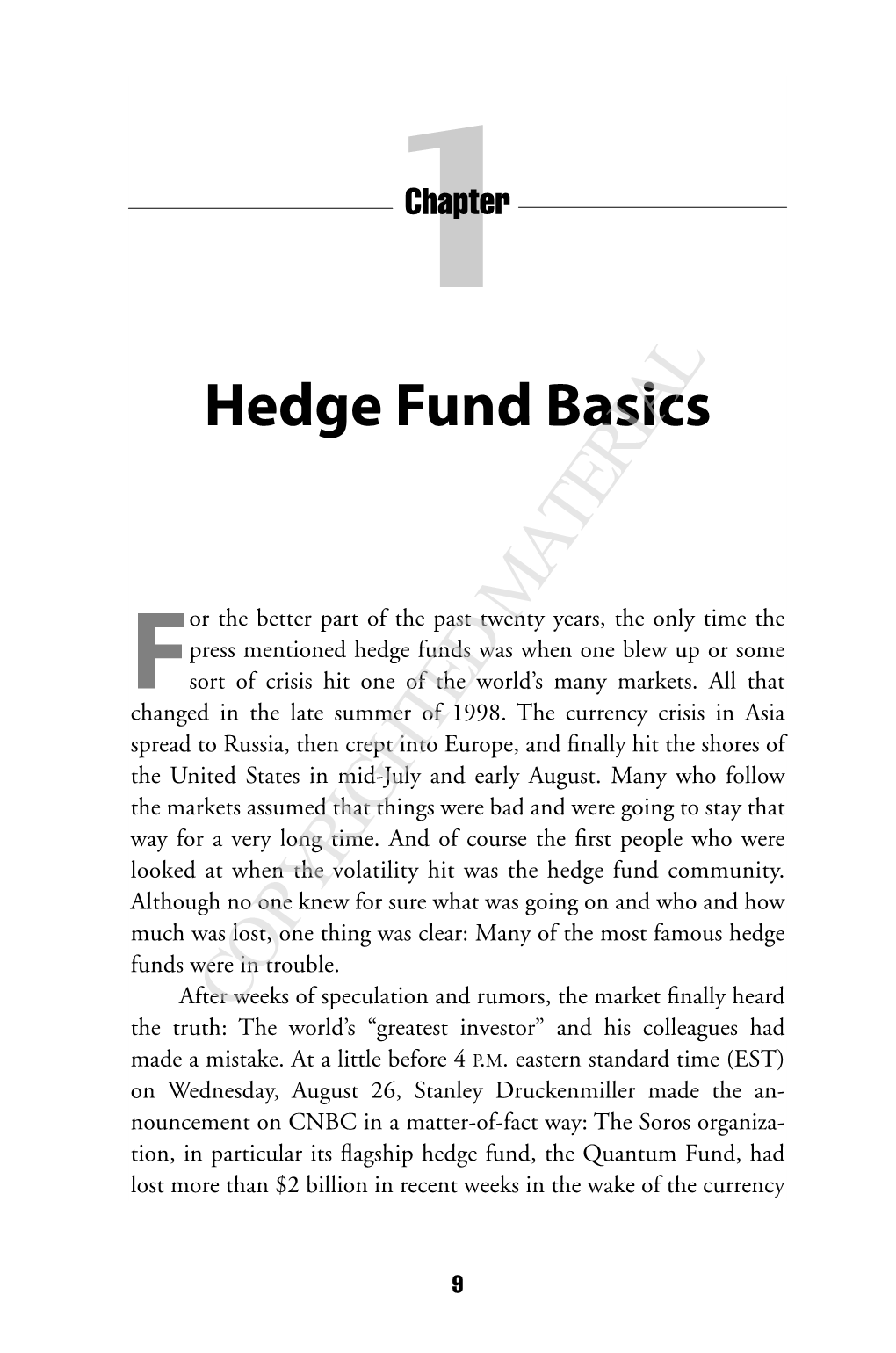 I Hedge Fund Basics