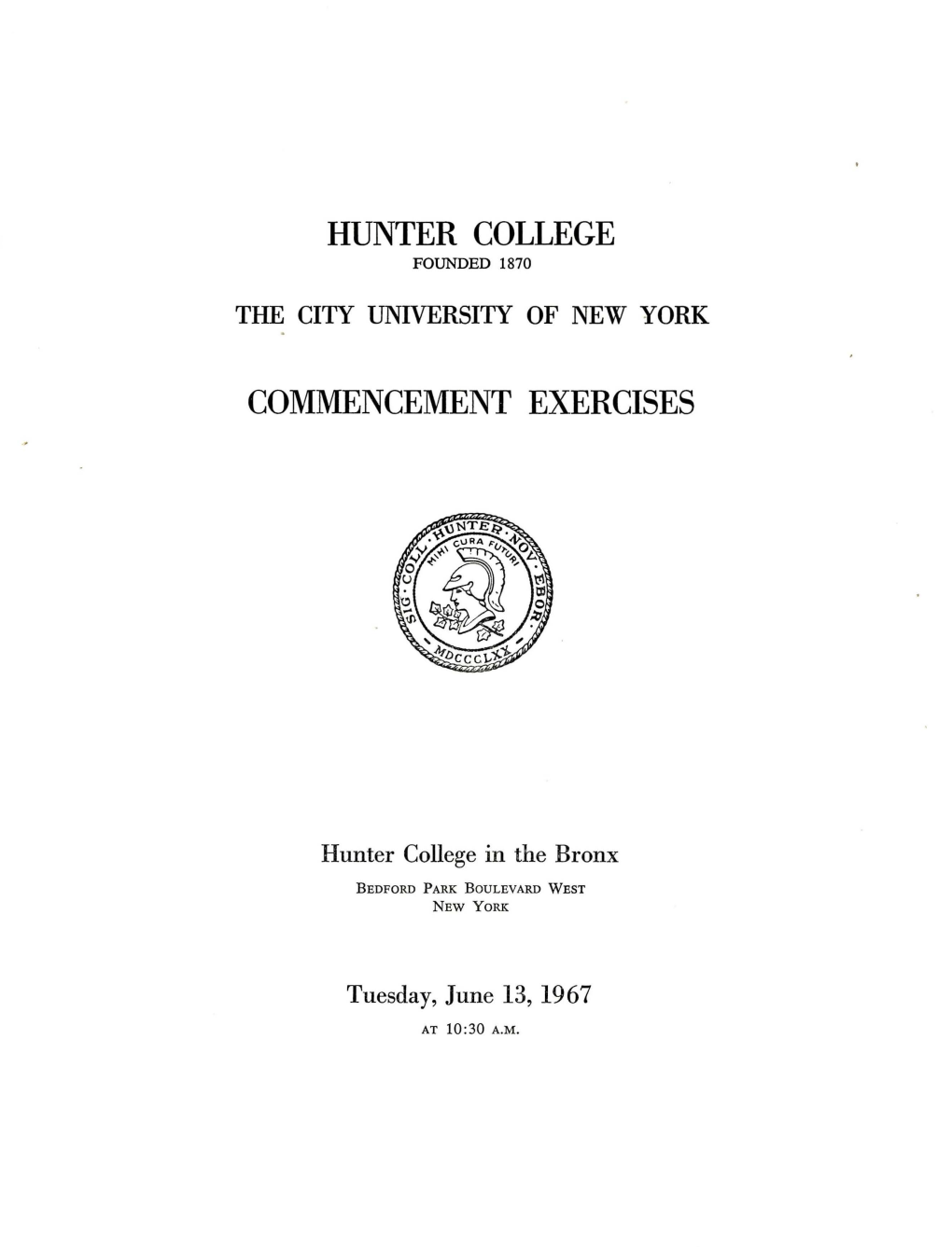 128Th Commencement 1967, June 13