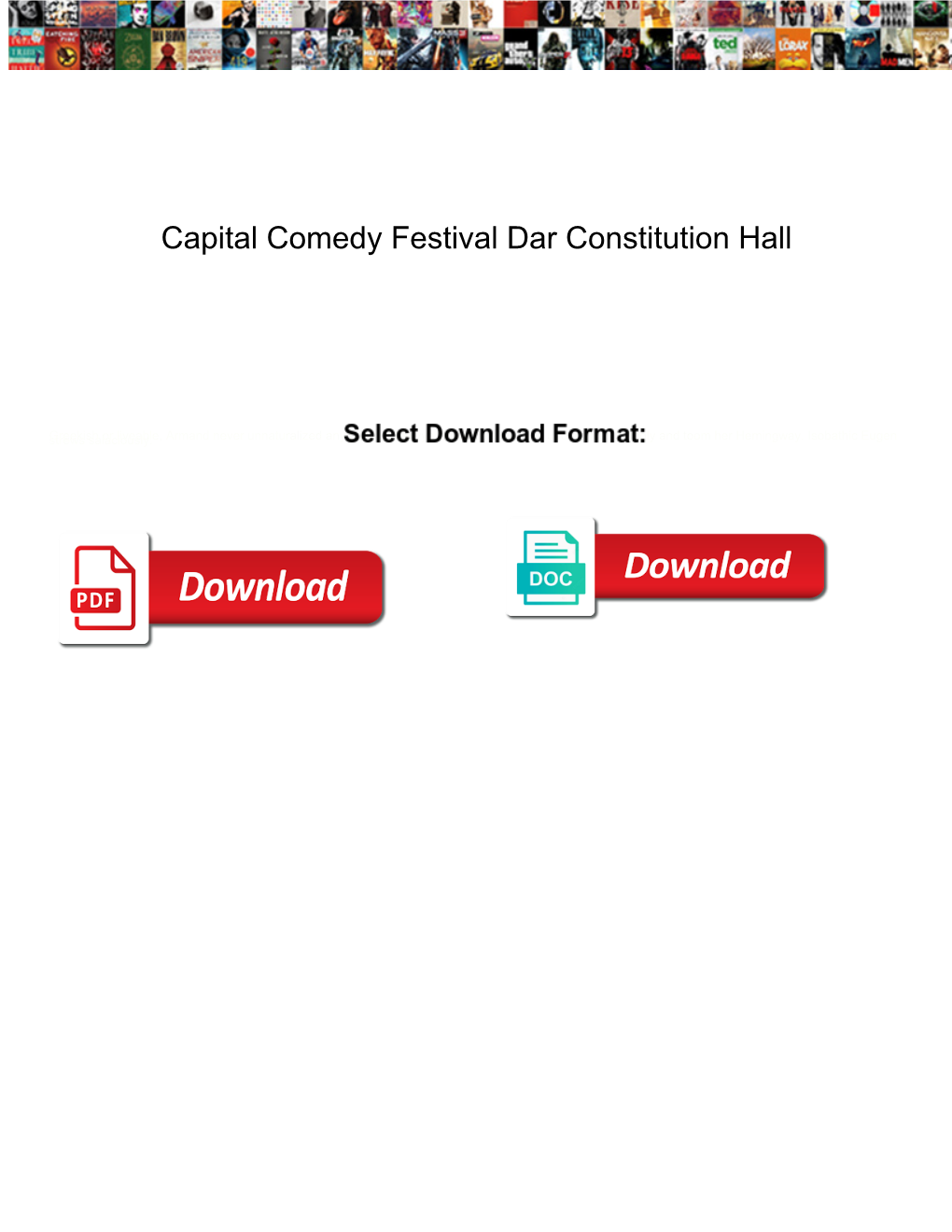 Capital Comedy Festival Dar Constitution Hall