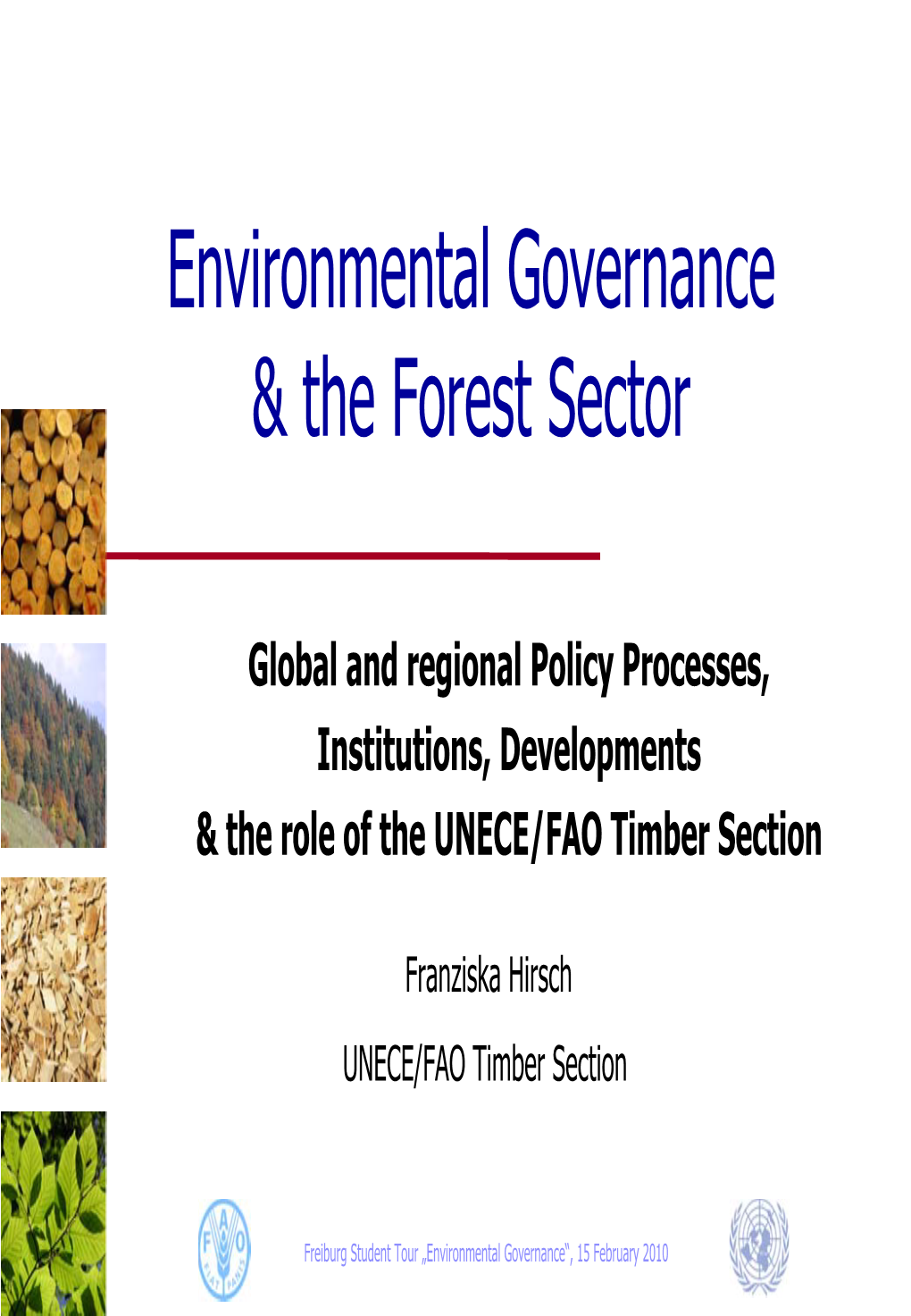Environmental Governance & the Forest Sector