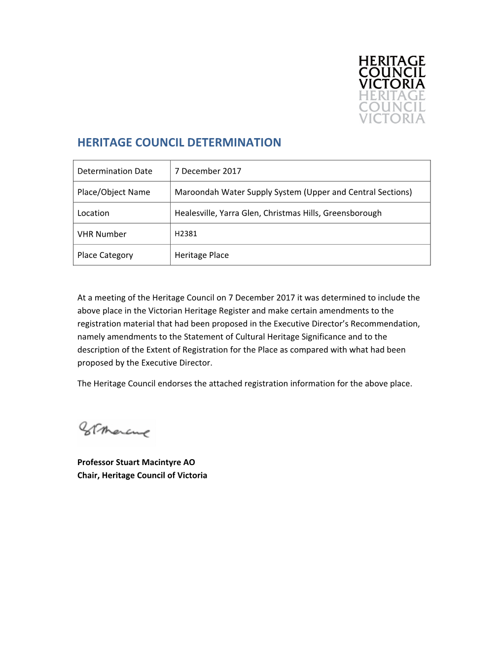 Maroondah Water Supply System (Upper and Central Sections) H2381