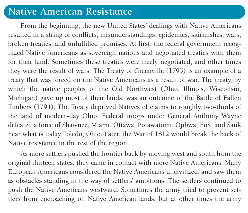 Native American Resistance Consulted to Create Their Project and from the Beginning, the New United States’ Dealings with Native Americans Written Report