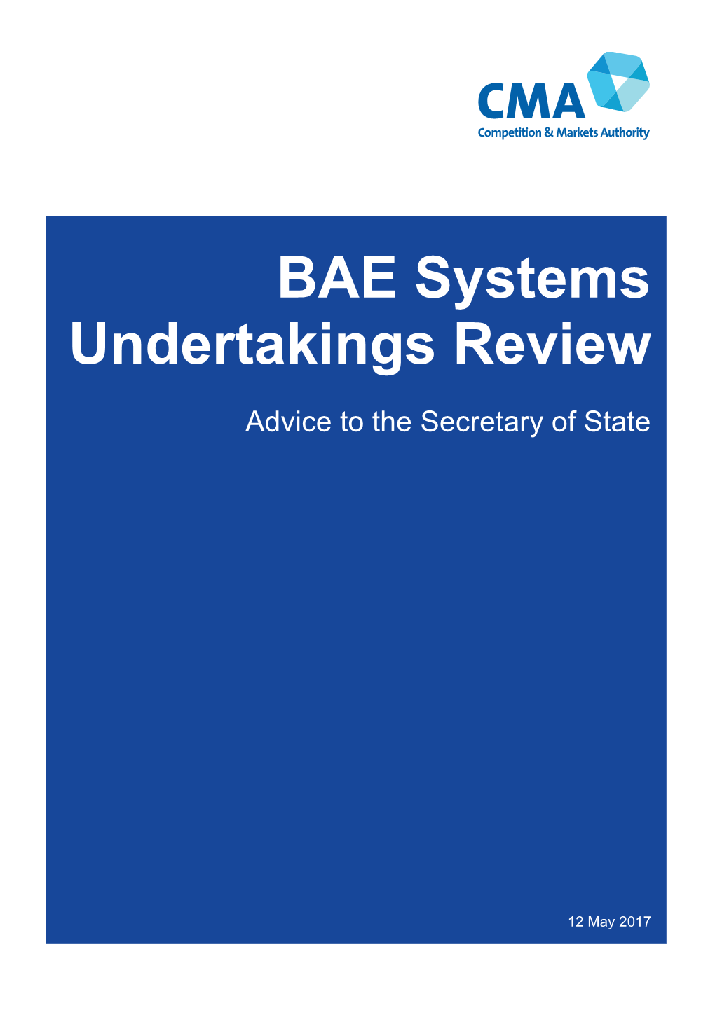 BAE Systems Undertakings Review: Advice to the Secretary of State