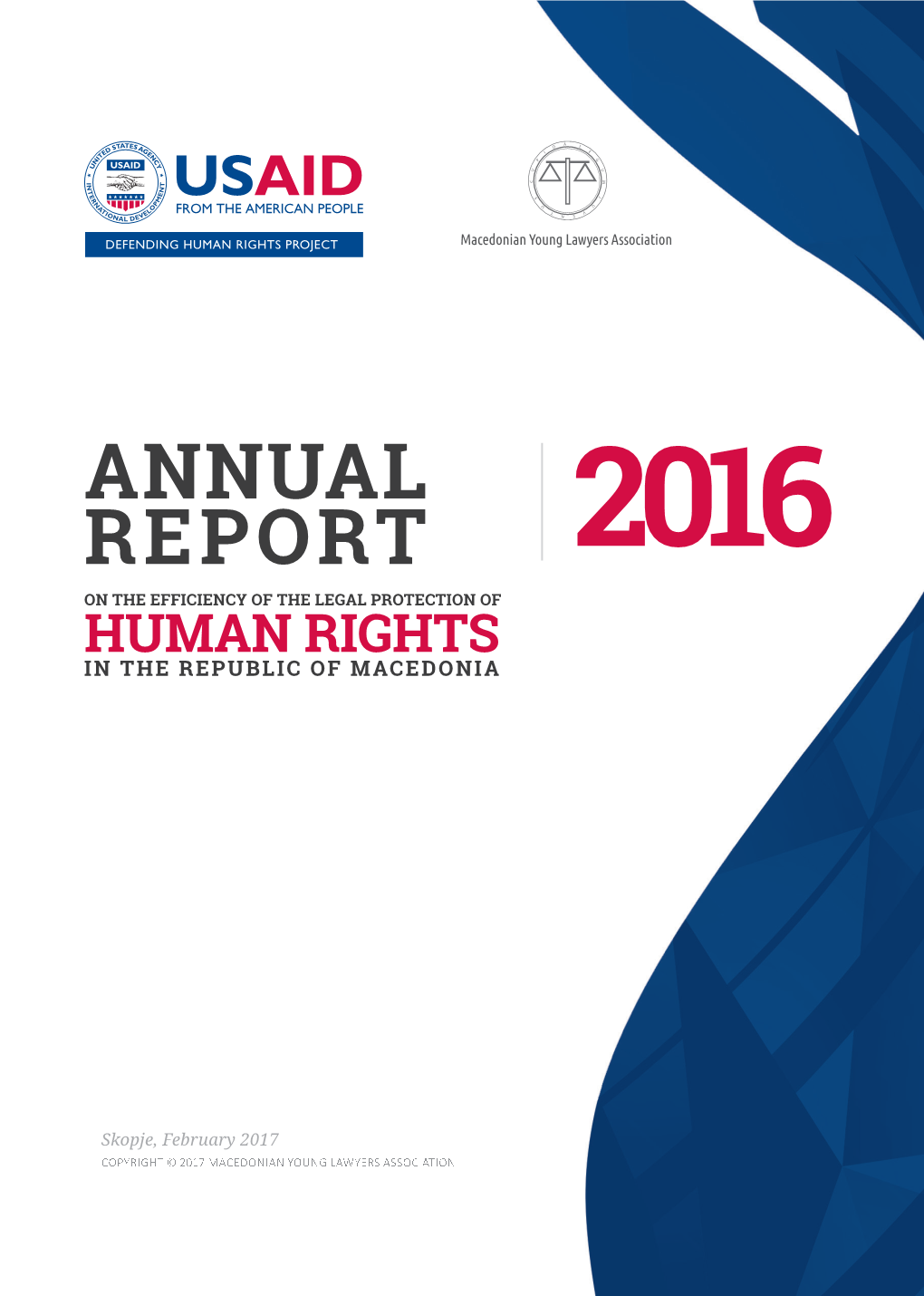 2016 Annual Report on the Efficiency of Legal Protection of Human Rights In