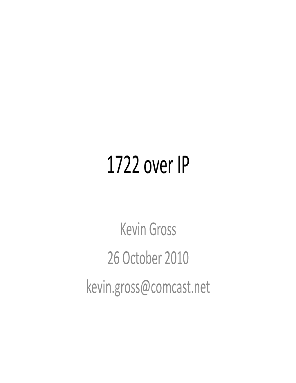 1722 Over IP