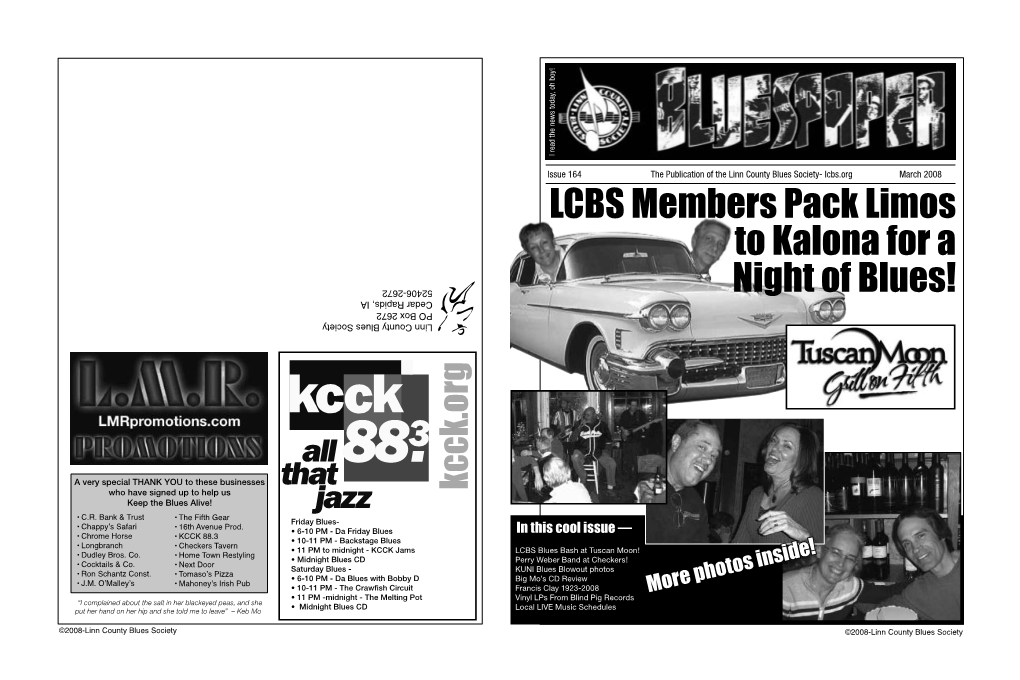 LCBS Members Pack Limos to Kalona for a Night of Blues!