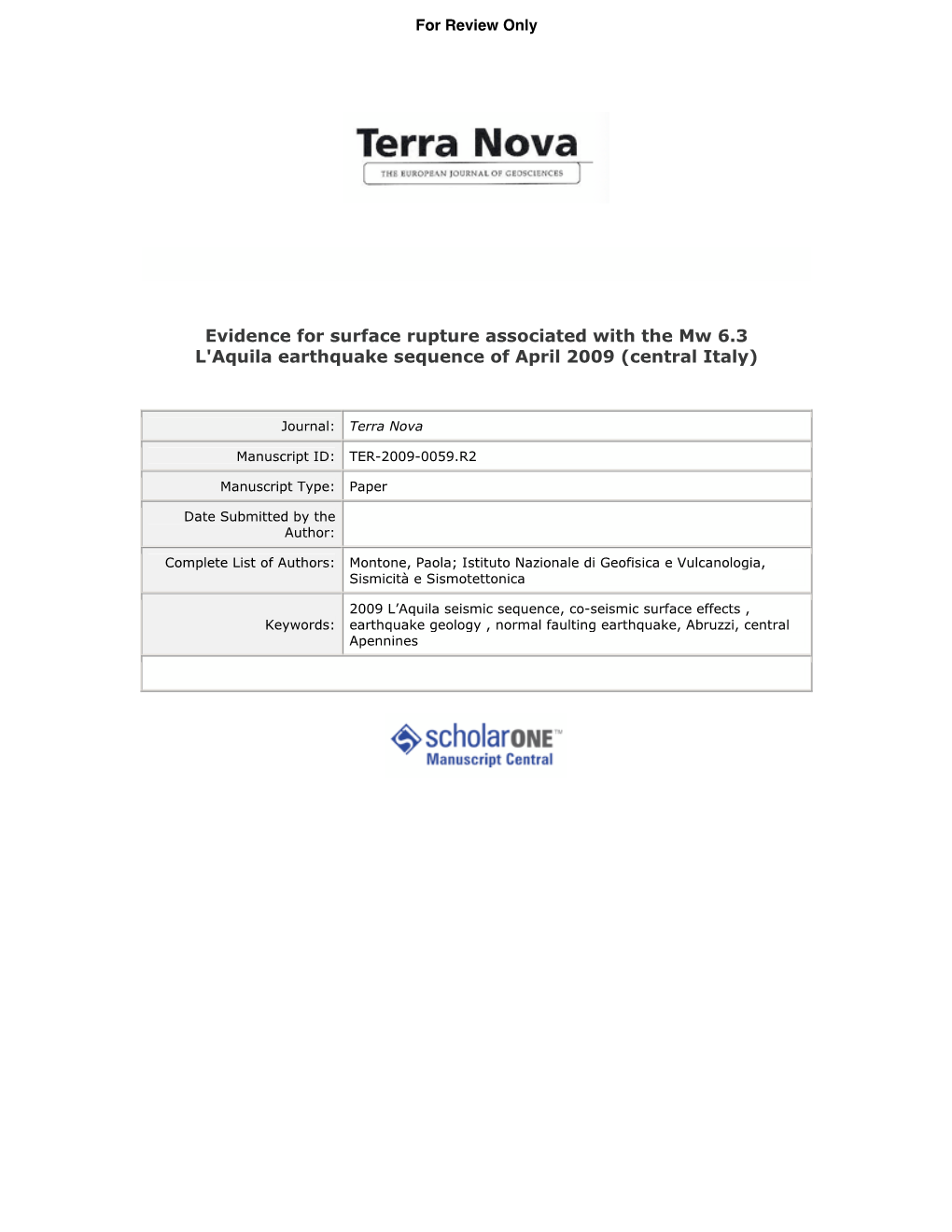 Evidence for Surface Rupture Associated with the Mw 6.3 L'aquila