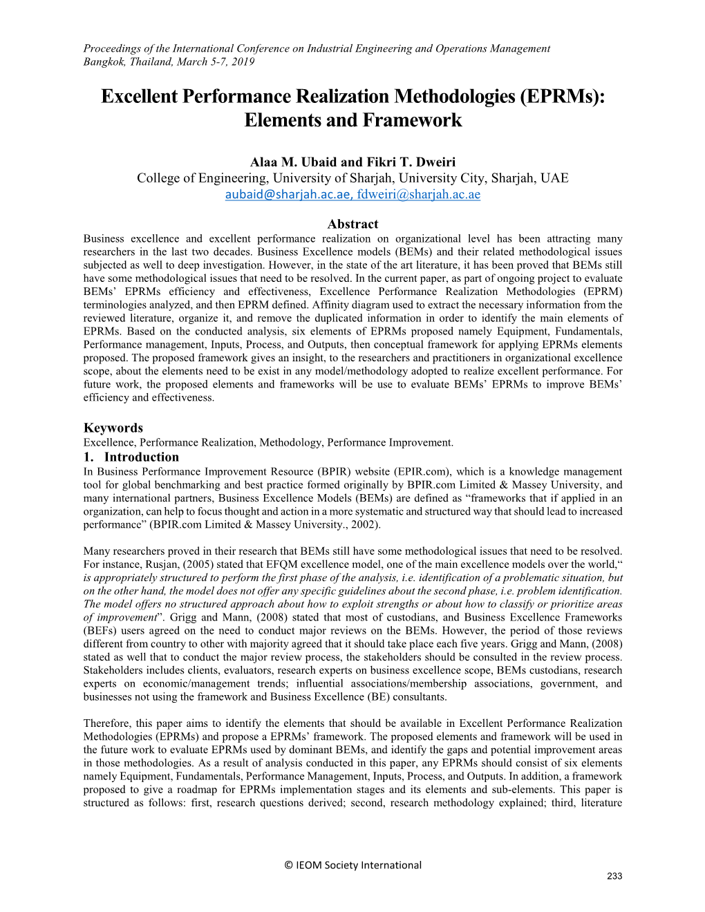 Elements and Framework