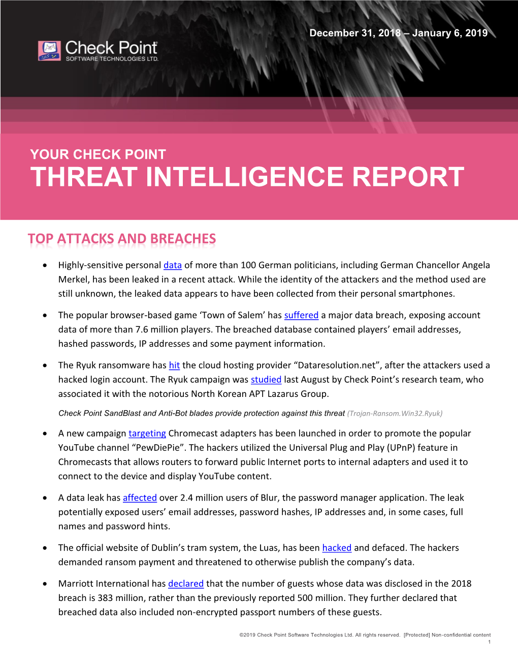 Check Point Threat Intelligence Bulletin