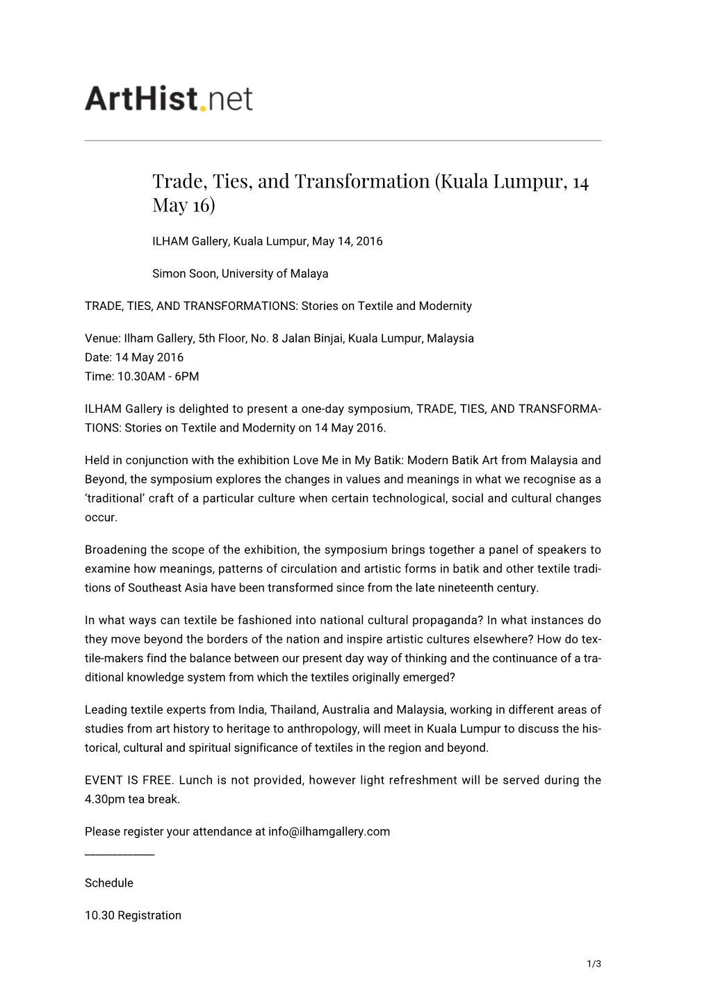 Trade, Ties, and Transformation (Kuala Lumpur, 14 May 16)