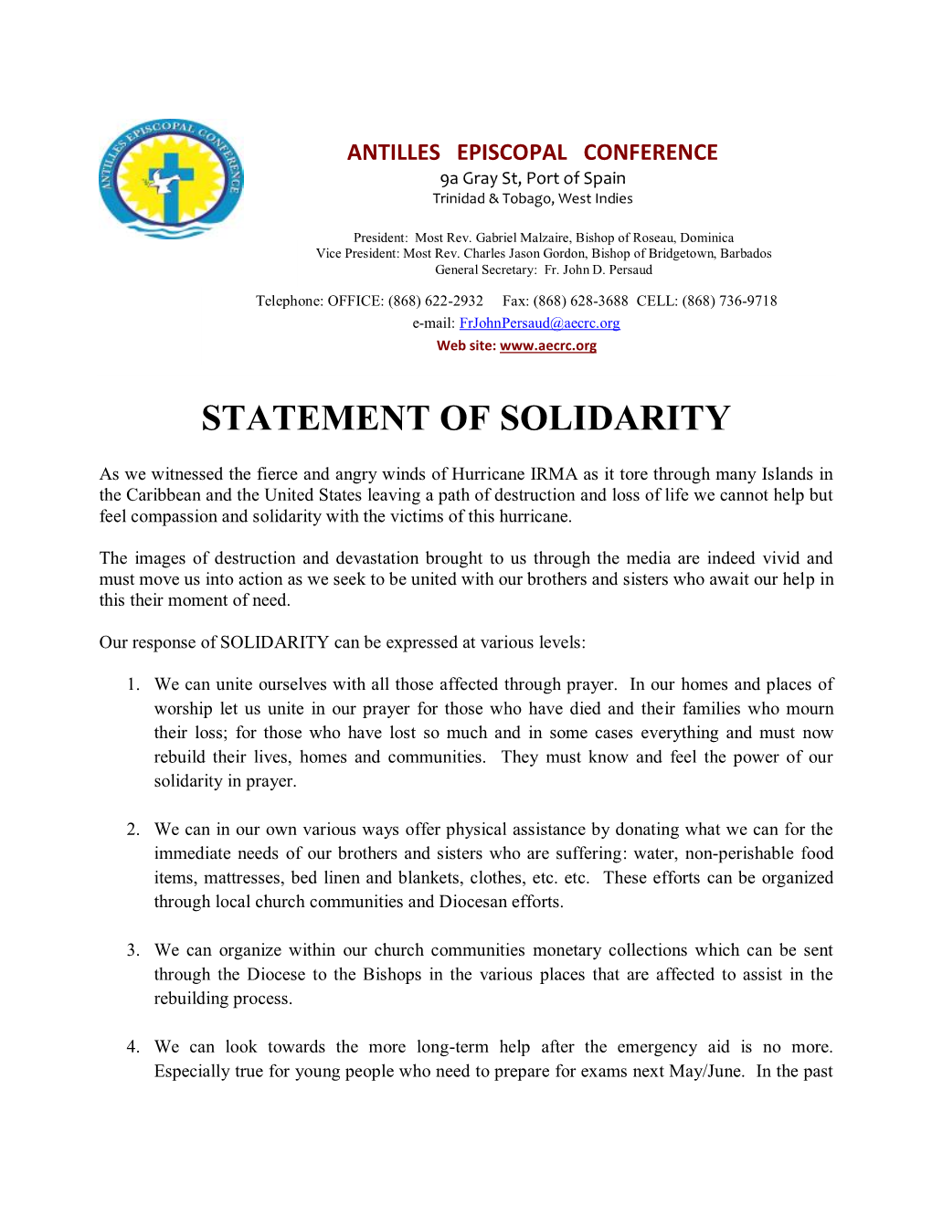 Statement of Solidarity