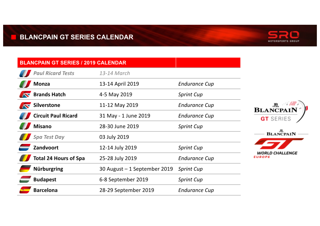 Blancpain Gt Series Calendar
