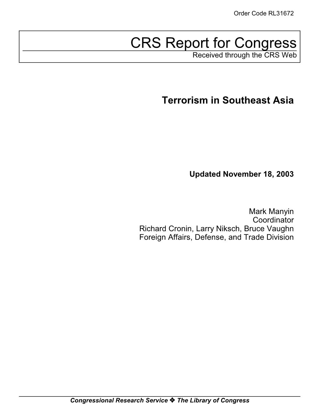 Terrorism in Southeast Asia