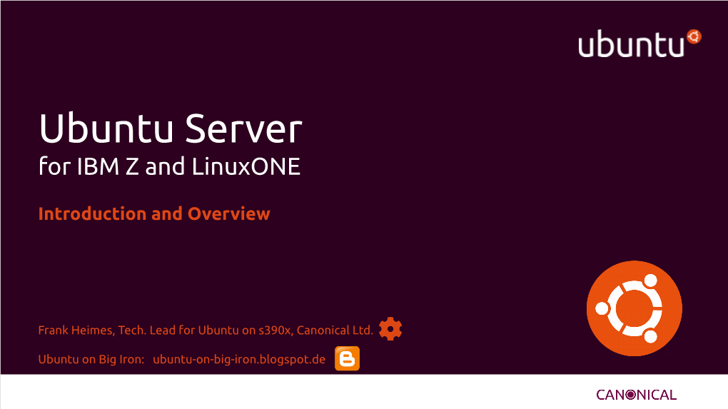 Ubuntu Server for IBM Z and Linuxone