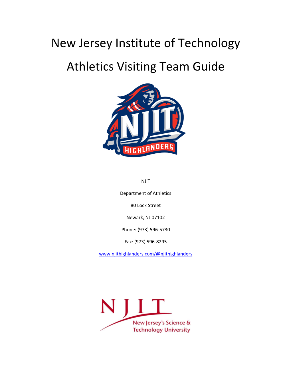New Jersey Institute of Technology Athletics Visiting Team Guide