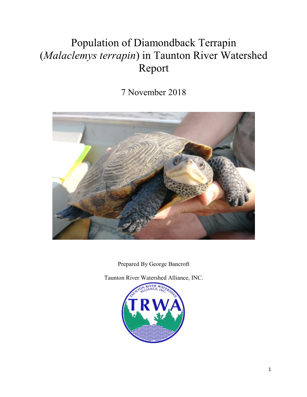 Malaclemys Terrapin) in Taunton River Watershed Report