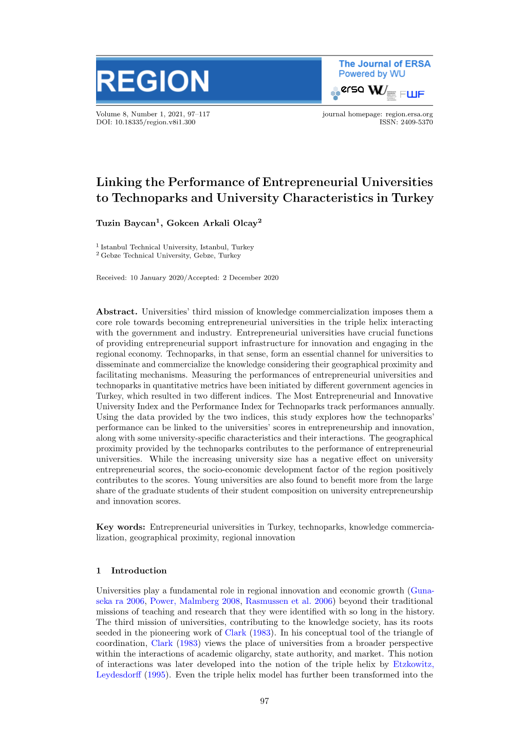 Ties to Technoparks and University Characteristics in Turkey