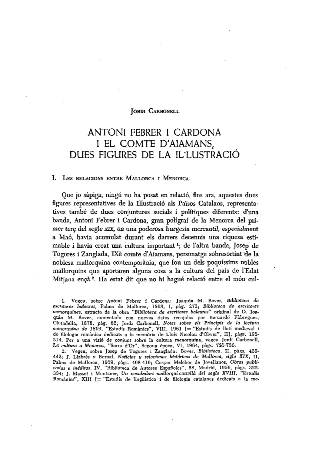 Antoni Febrer 1 Cardona 1 El Comte D'aiamans, Dues Figures De La Il.Lustraci~
