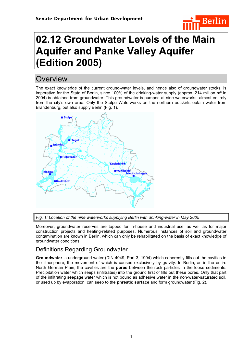 02.12 Groundwater Levels of the Main Aquifer and Panke Valley Aquifer