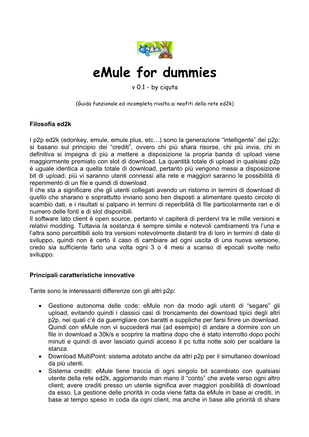 Emule for Dummies V 0.1 - by Ciquta