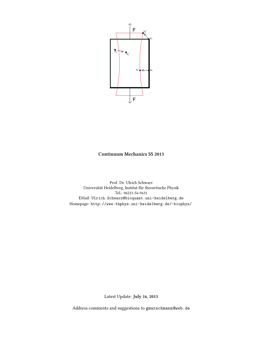 Continuum Mechanics SS 2013