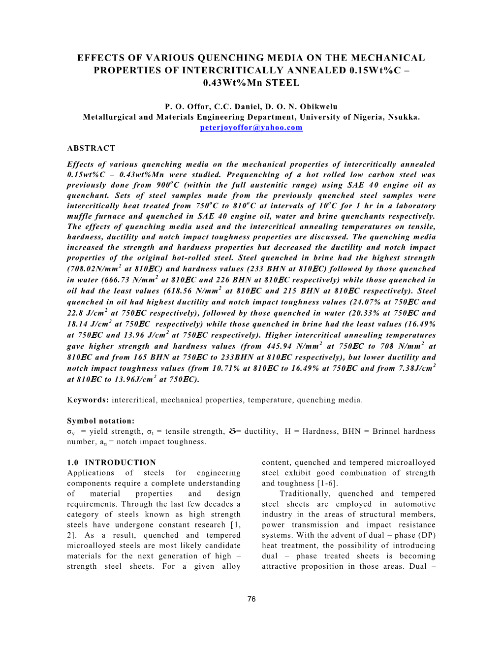 The Effects Heat Treatment on Mechnical Properties Of