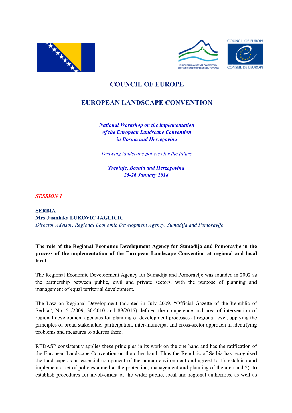 Council of Europe European Landscape Convention