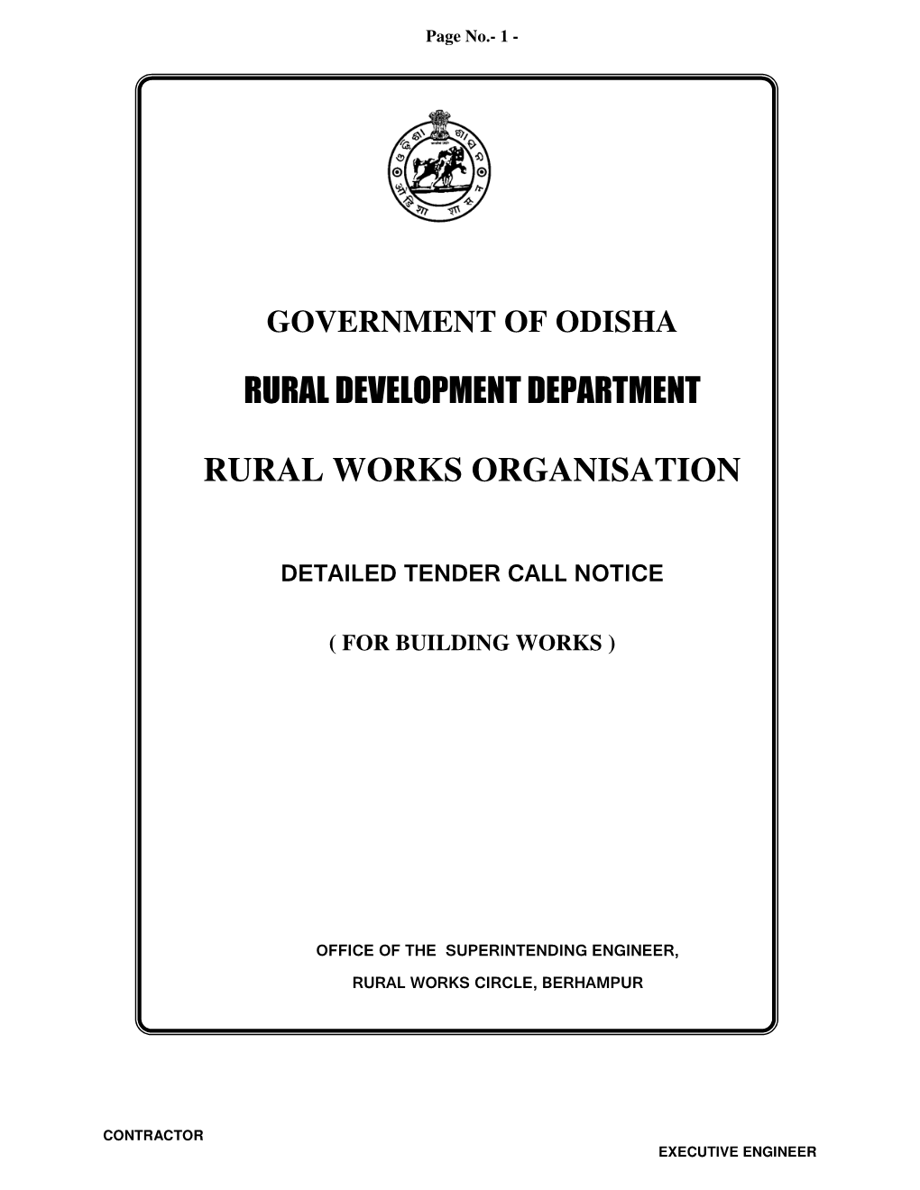 Rural Development Department Rural Works