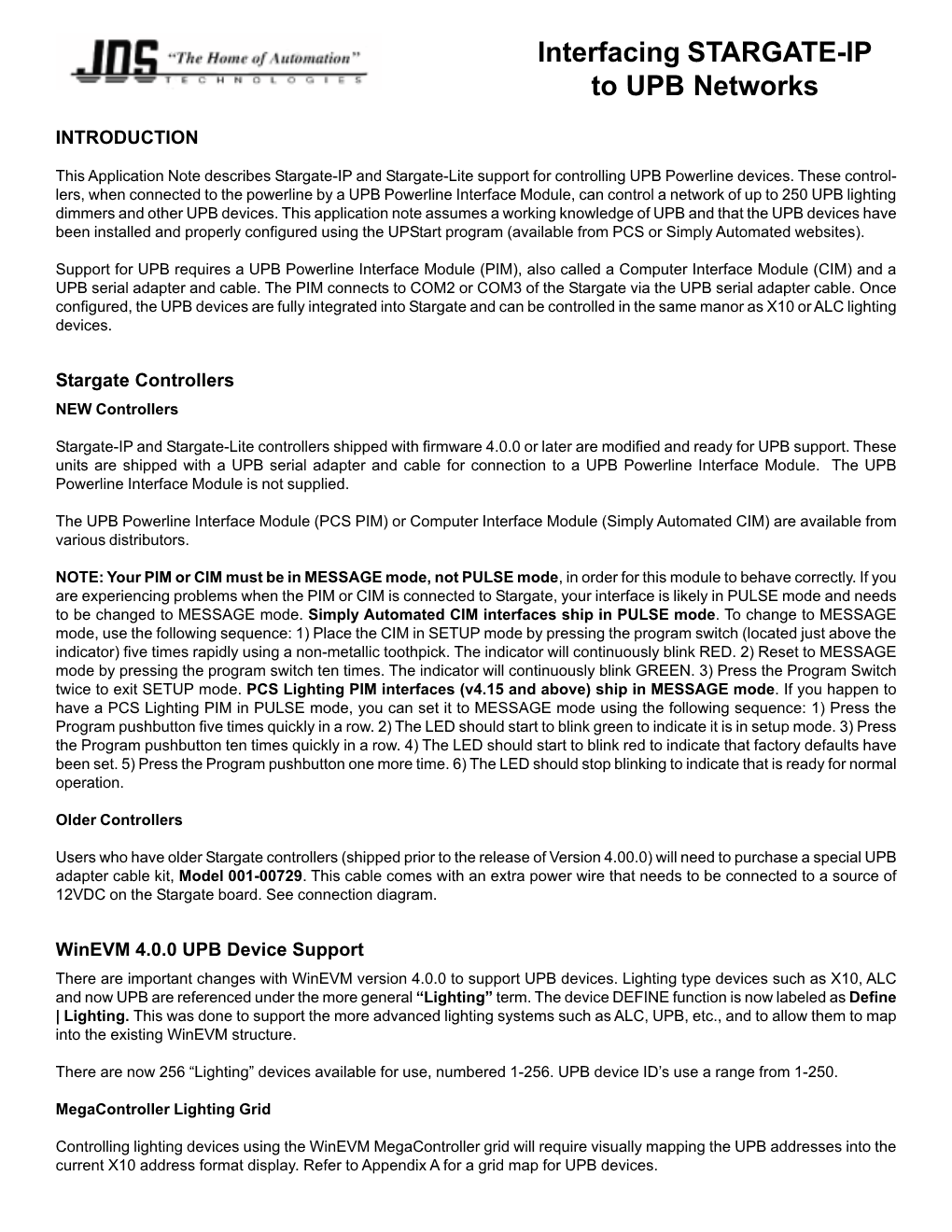 Interfacing STARGATE-IP to UPB Networks