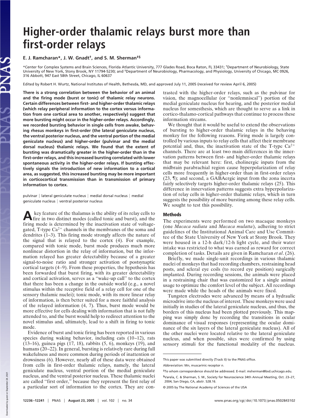 Higher-Order Thalamic Relays Burst More Than First-Order Relays