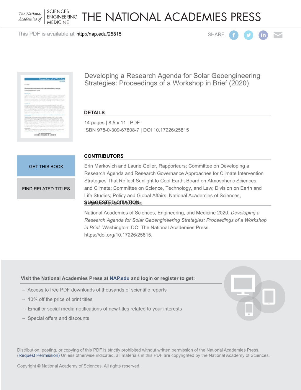 National Academies Press Solar Engineering Workshop Part 1