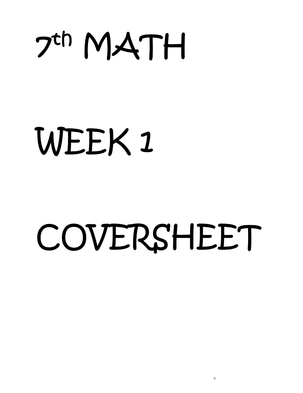 7Th MATH WEEK 1 COVERSHEET