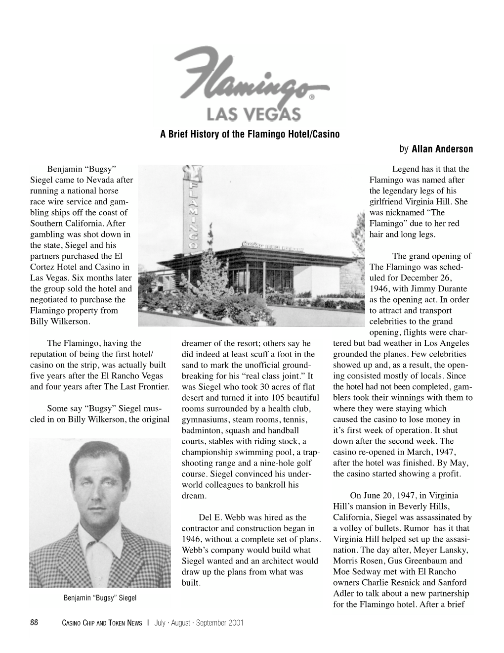 A Brief History of the Flamingo Hotel/Casino by Allan Anderson