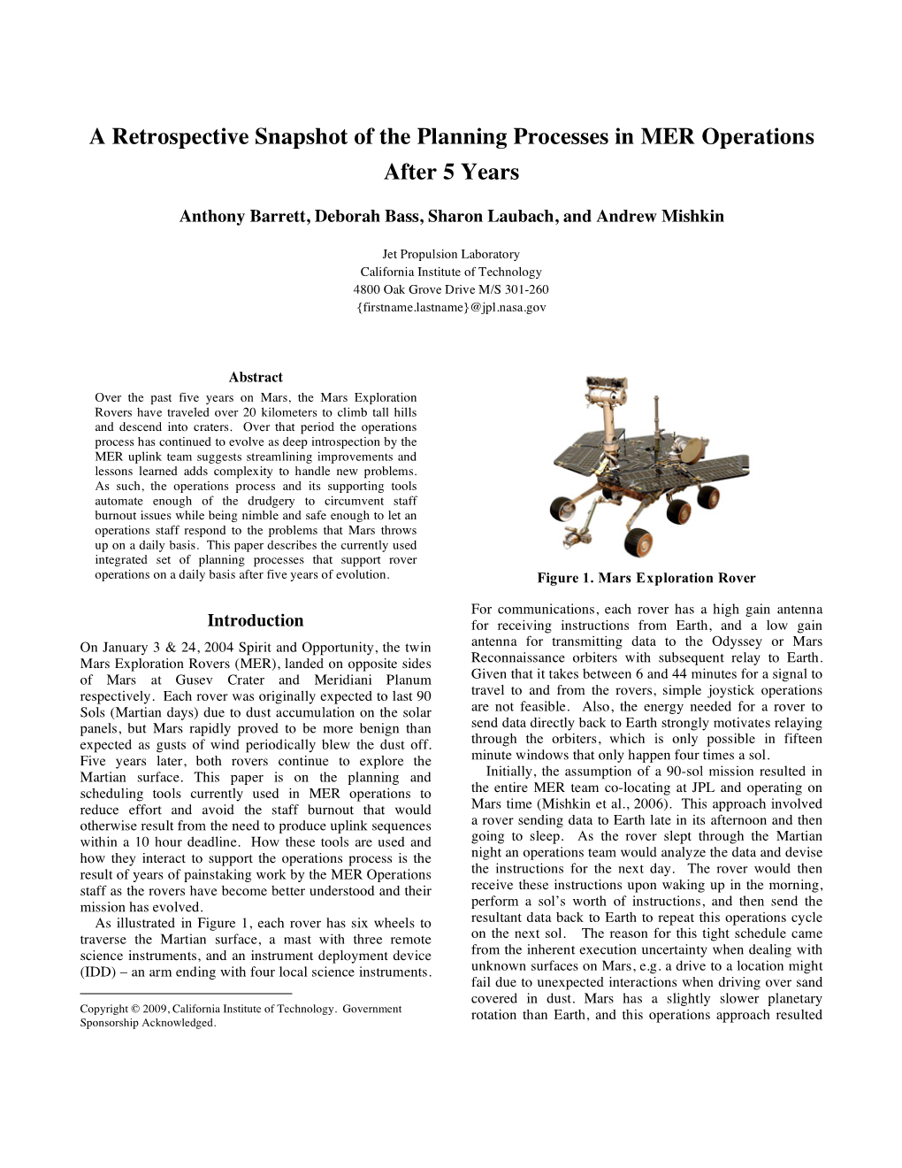 A Retrospective Snapshot of the Planning Processes in MER Operations After 5 Years