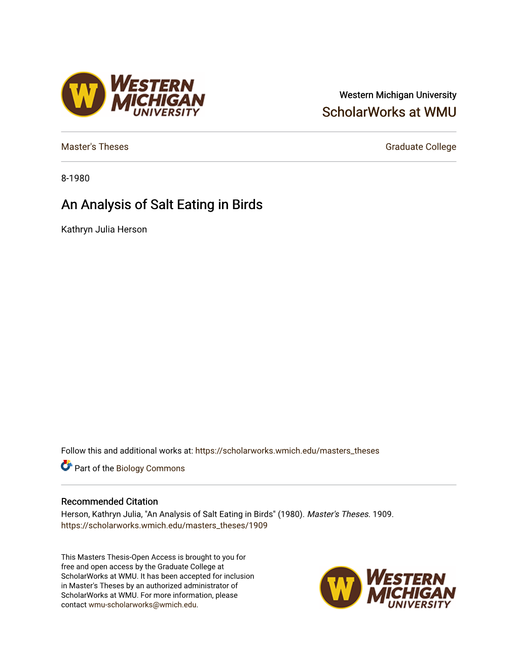 An Analysis of Salt Eating in Birds