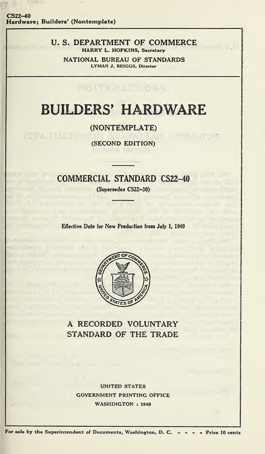 Builders' Hardware (Nontemplate) (Second Edition)