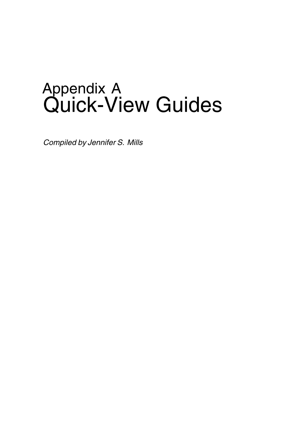 Quick-View Guides
