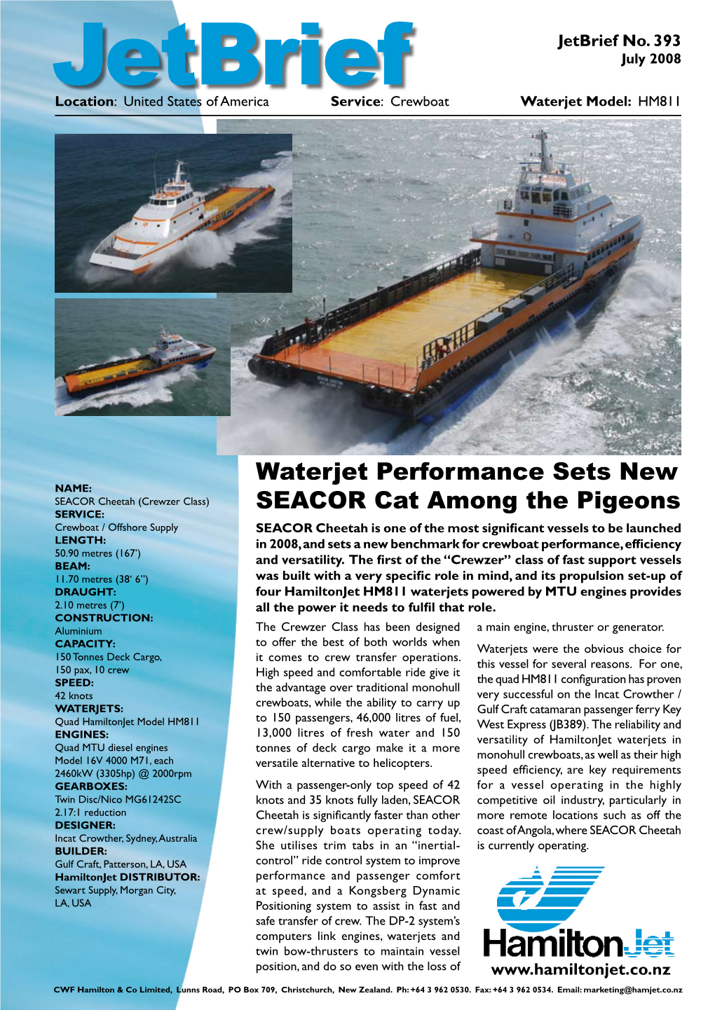 Waterjet Performance Sets New SEACOR Cat Among the Pigeons