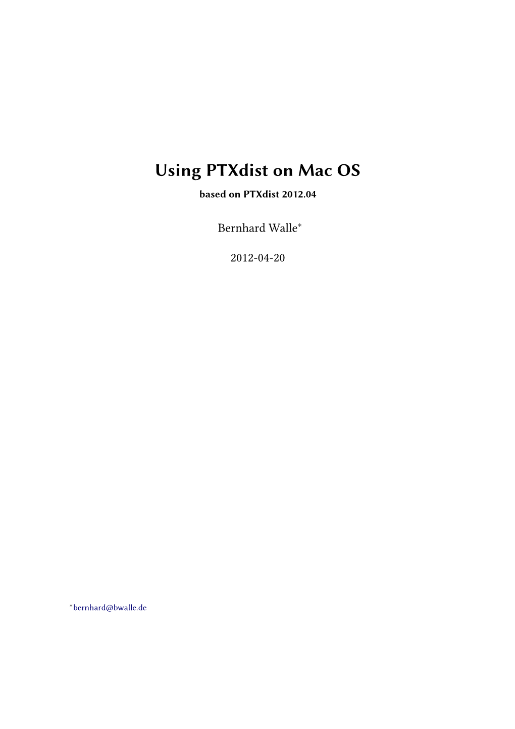 Using Ptxdist on Mac OS Based on Ptxdist 2012.04