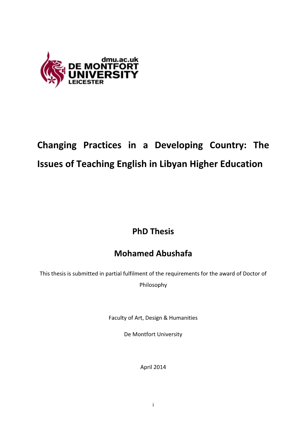 The Issues of Teaching English in Libyan Higher Education