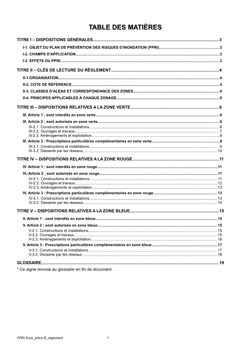 Table Des Matières