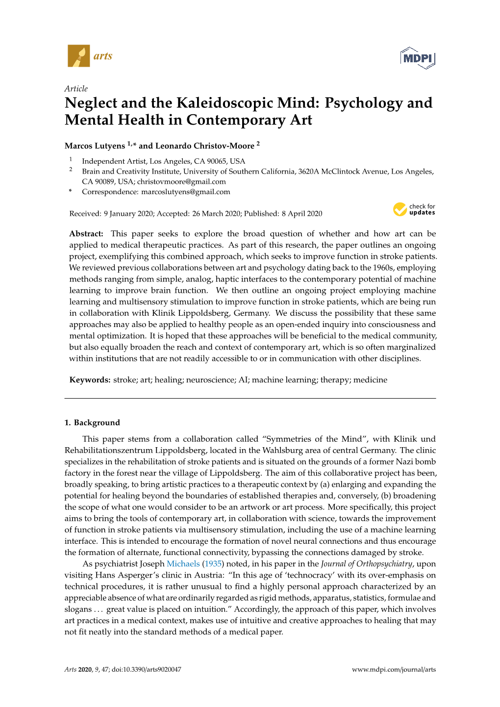 Psychology and Mental Health in Contemporary Art
