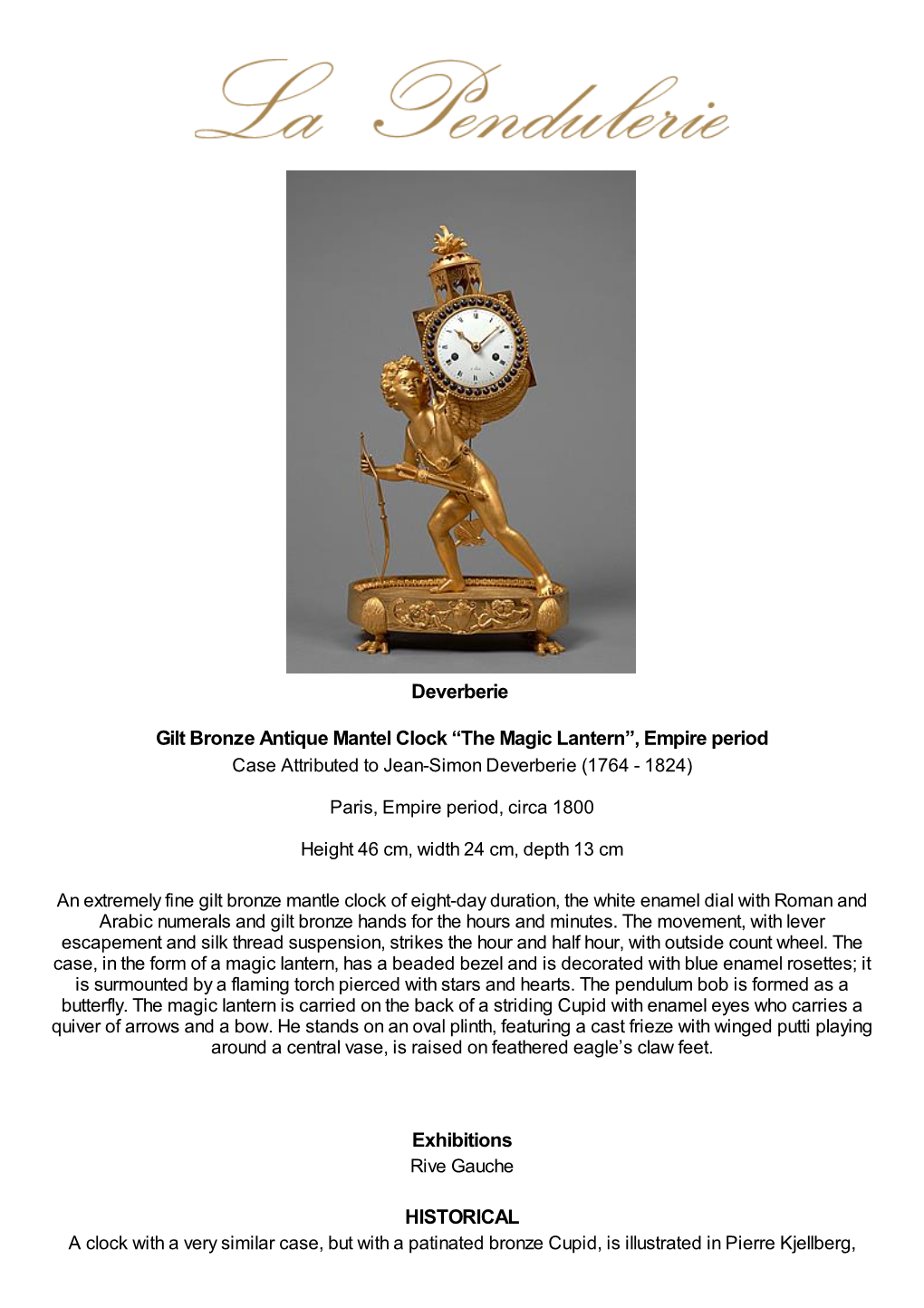 Gilt Bronze Antique Mantel Clock “The Magic Lantern”