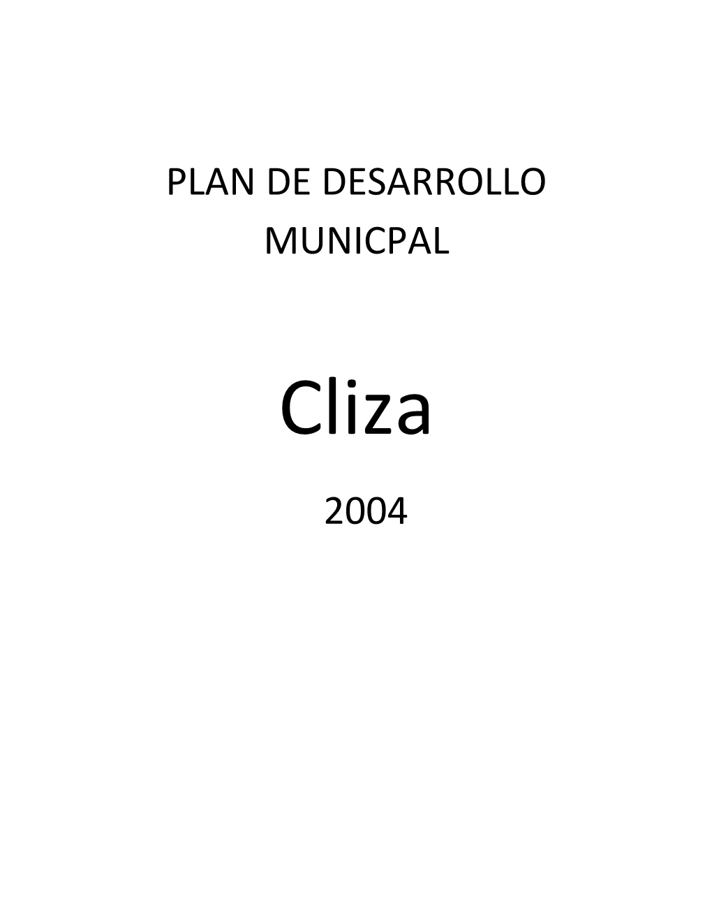 Plan De Desarrollo Municpal 2004