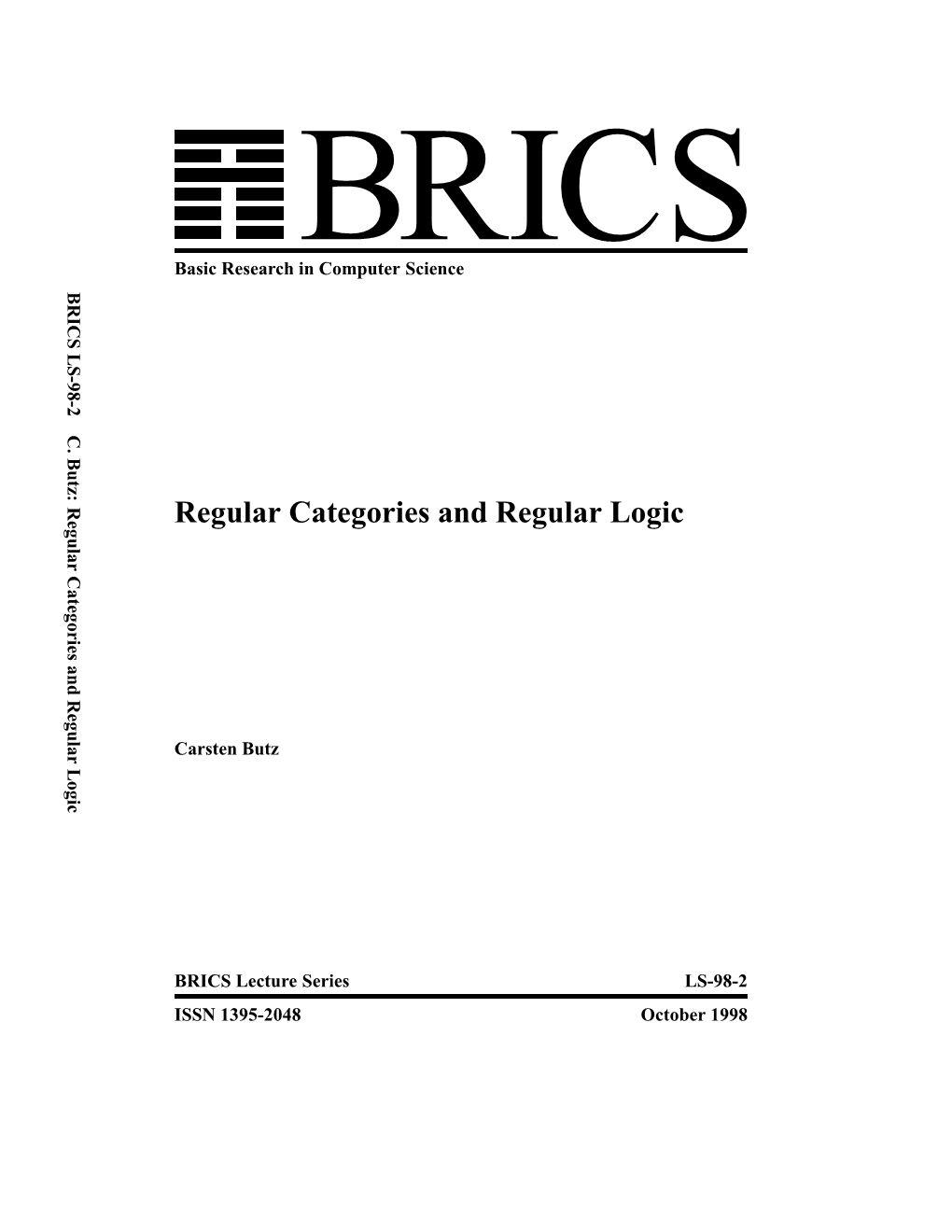 Regular Categories and Regular Logic Basic Research in Computer Science