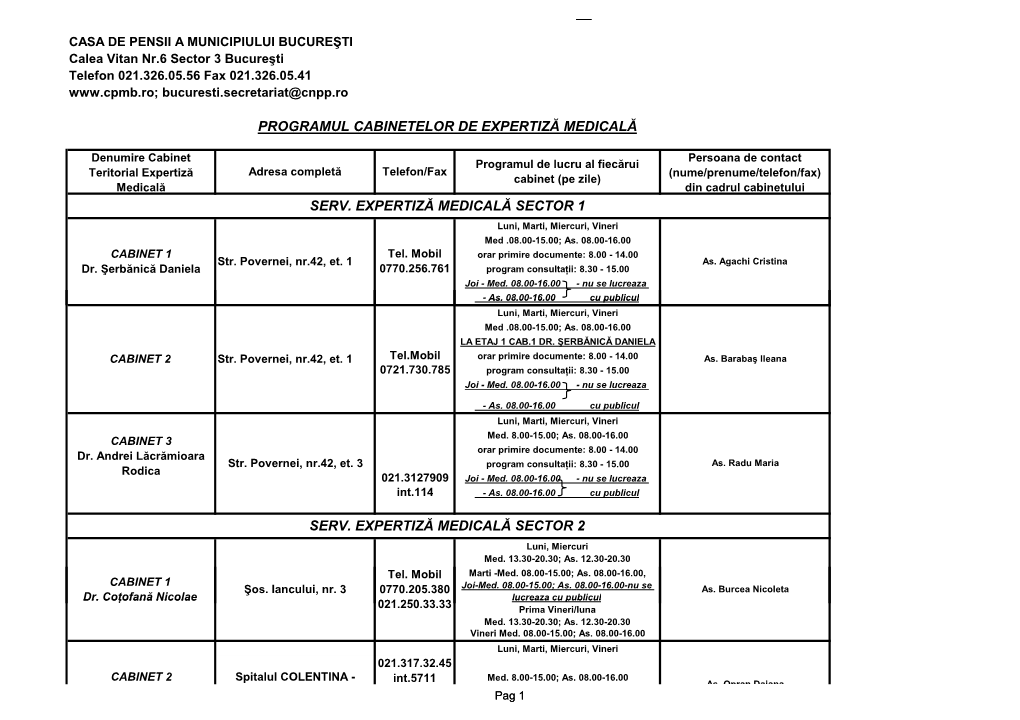 Programul Cabinetelor De Expertiză Medicală Serv